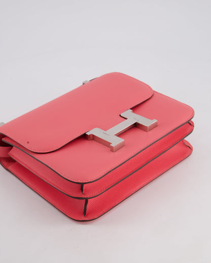 *HOT* Hermès Constance 24cm Bag in Rose Azalee Evercolour Leather with Palladium Hardware