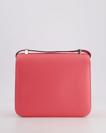 *HOT* Hermès Constance 24cm Bag in Rose Azalee Evercolour Leather with Palladium Hardware