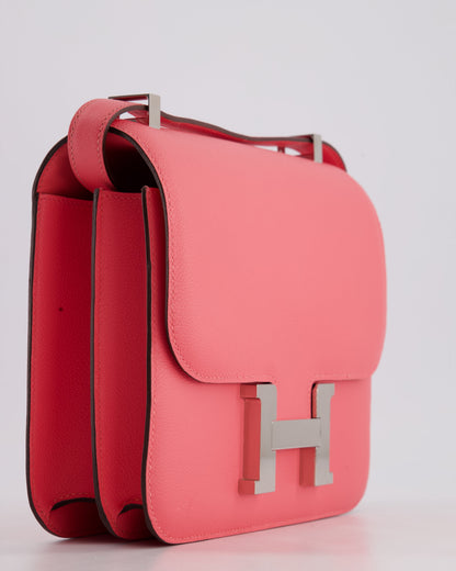 *HOT* Hermès Constance 24cm Bag in Rose Azalee Evercolour Leather with Palladium Hardware