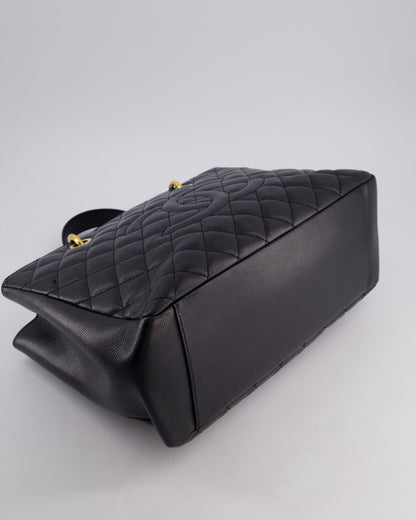 Chanel Black GST Grand Shopper Tote Bag in Caviar Leather with Gold Hardware