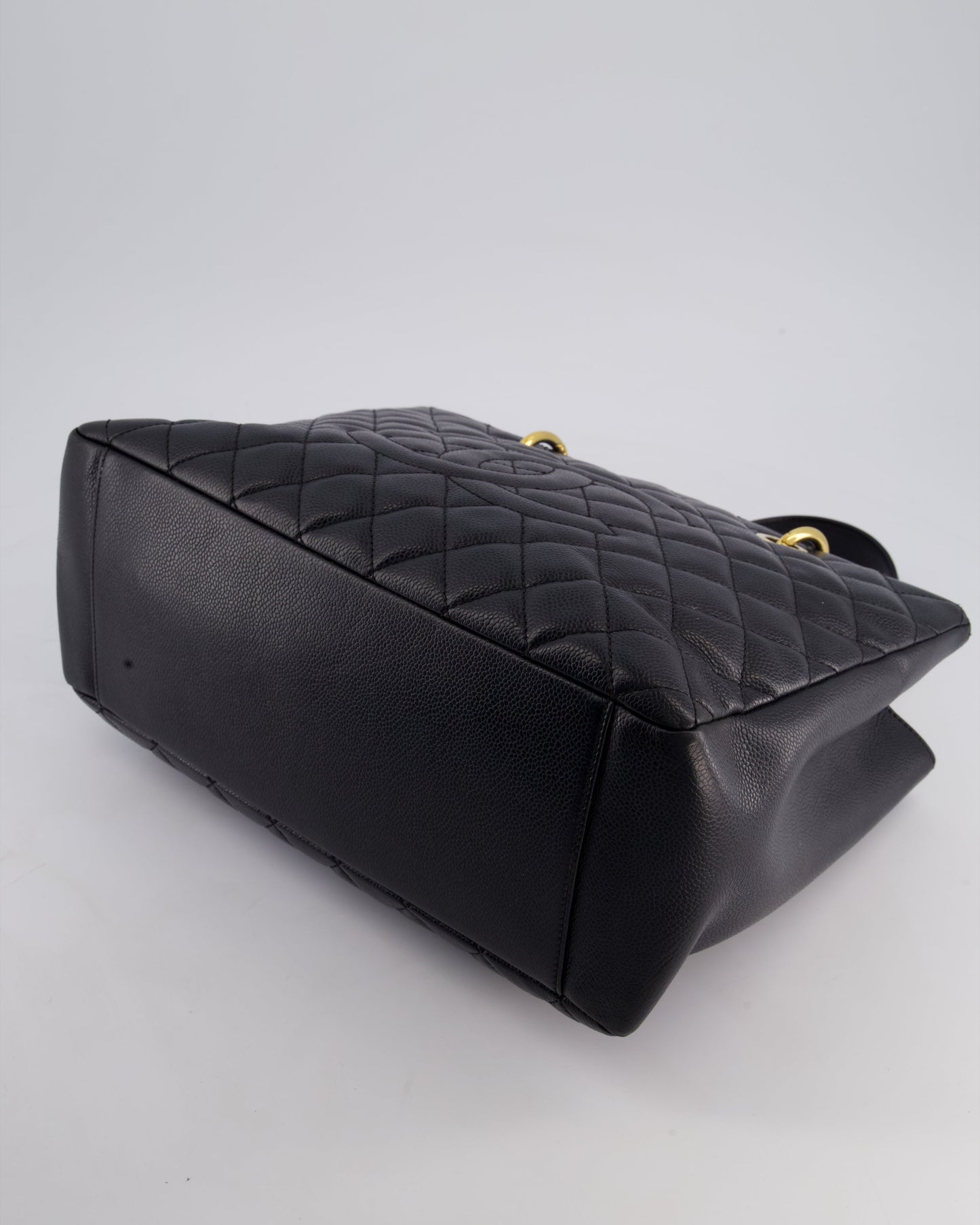 Chanel Black GST Grand Shopper Tote Bag in Caviar Leather with Gold Hardware