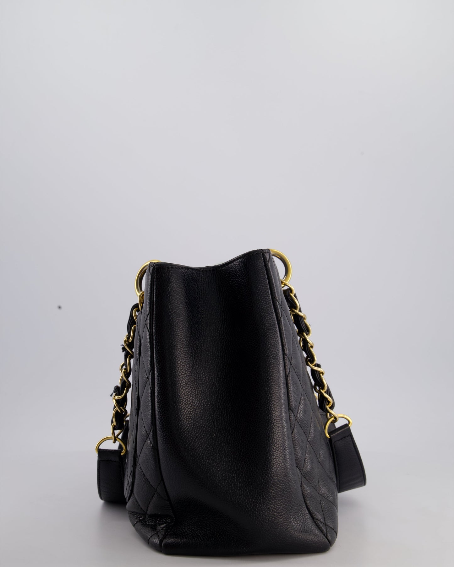 Chanel Black GST Grand Shopper Tote Bag in Caviar Leather with Gold Hardware