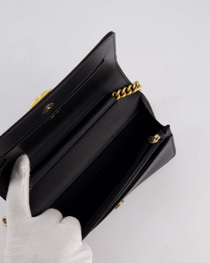 *HOT* Chanel Black Boy Wallet on Chain in Caviar Leather with Brushed Gold Hardware