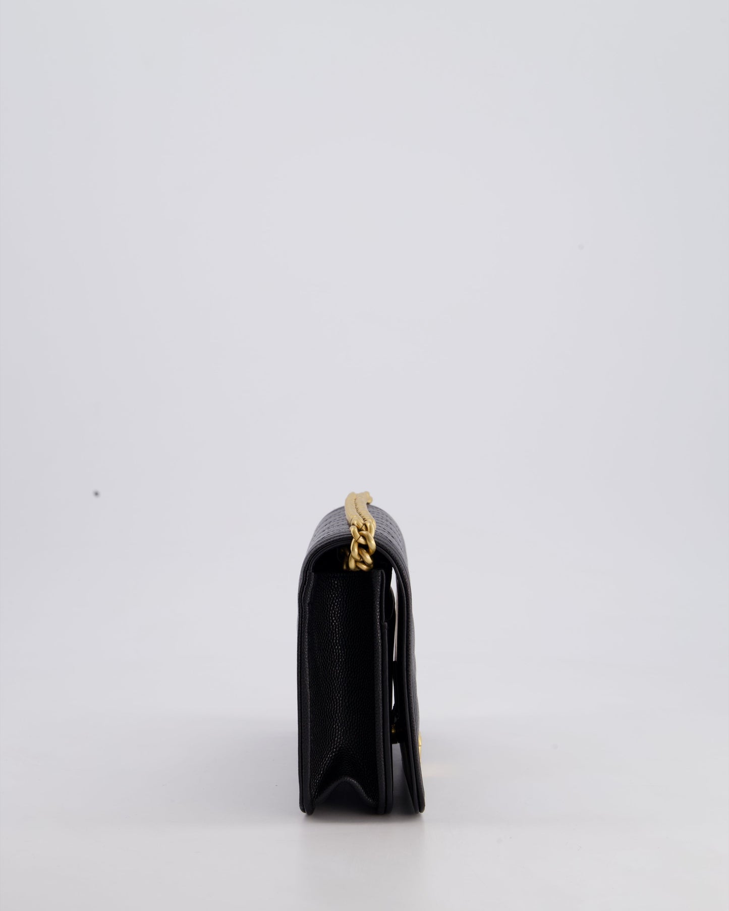 *HOT* Chanel Black Boy Wallet on Chain in Caviar Leather with Brushed Gold Hardware