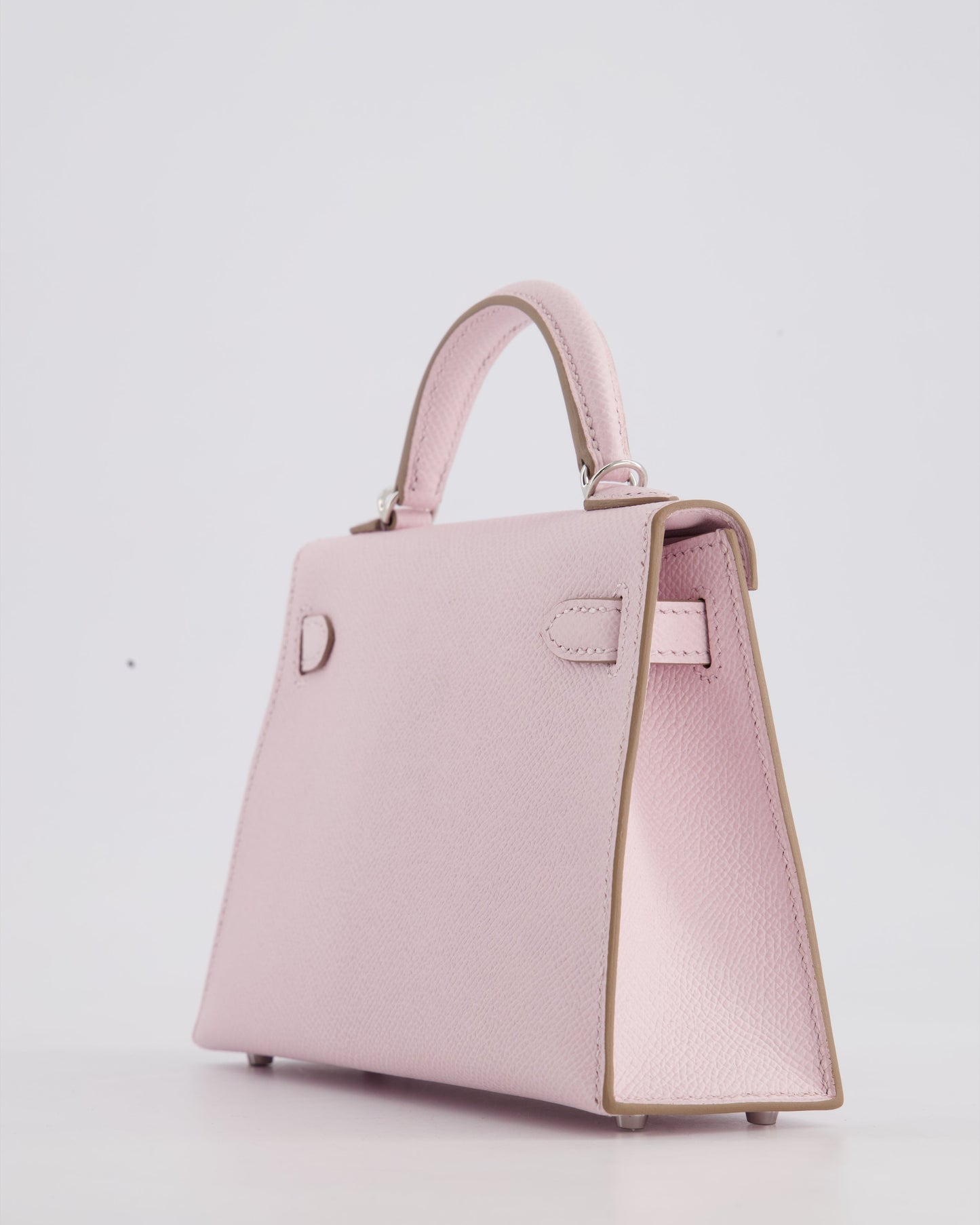 *HOT* Hermès Mini Kelly II 20cm Bag In Mauve Pale Epsom Leather with Palladium Hardware