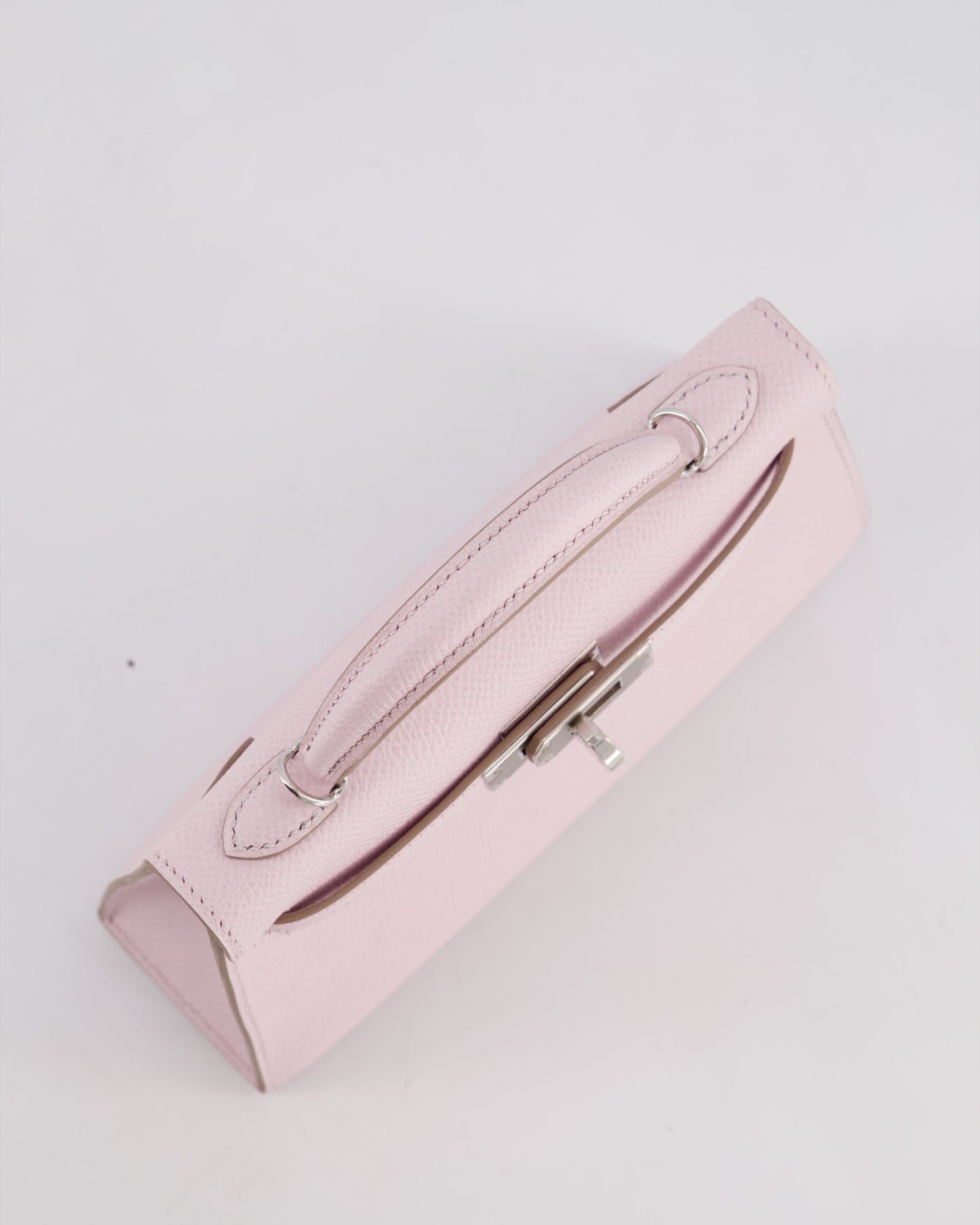 *HOT* Hermès Mini Kelly II 20cm Bag In Mauve Pale Epsom Leather with Palladium Hardware