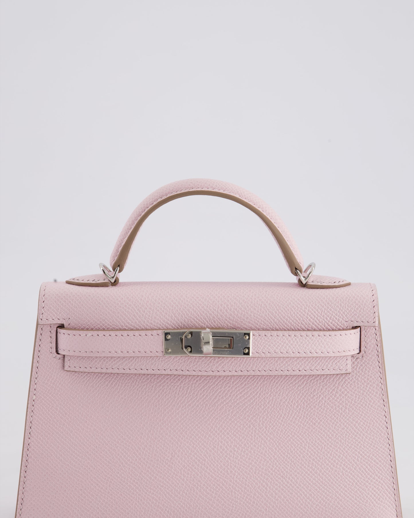 *HOT* Hermès Mini Kelly II 20cm Bag In Mauve Pale Epsom Leather with Palladium Hardware