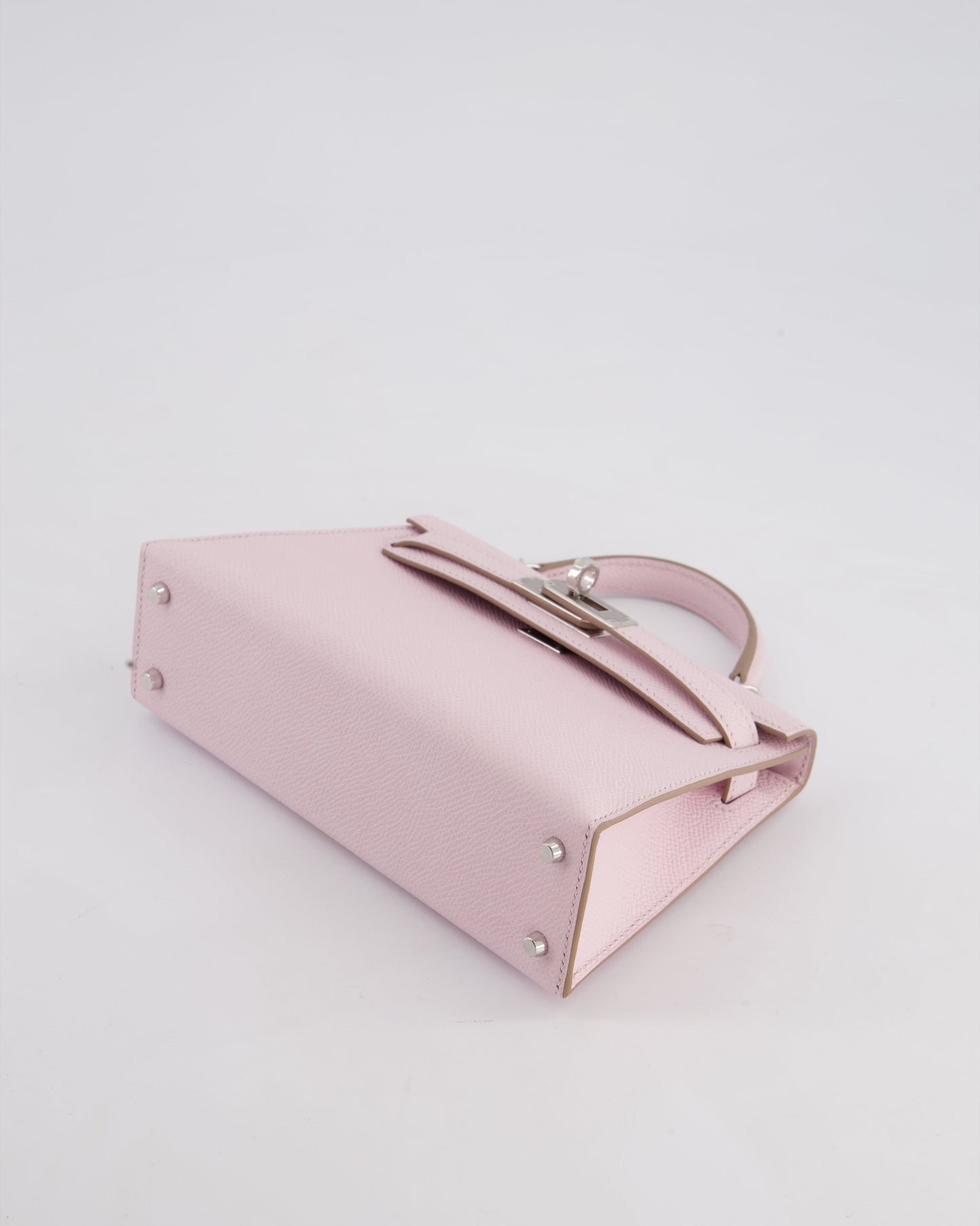 *HOT* Hermès Mini Kelly II 20cm Bag In Mauve Pale Epsom Leather with Palladium Hardware