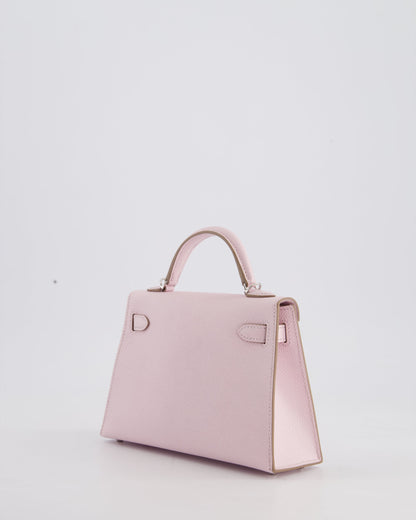 *HOT* Hermès Mini Kelly II 20cm Bag In Mauve Pale Epsom Leather with Palladium Hardware