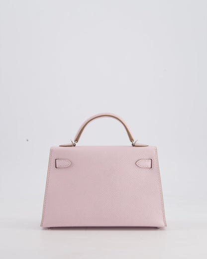 *HOT* Hermès Mini Kelly II 20cm Bag In Mauve Pale Epsom Leather with Palladium Hardware