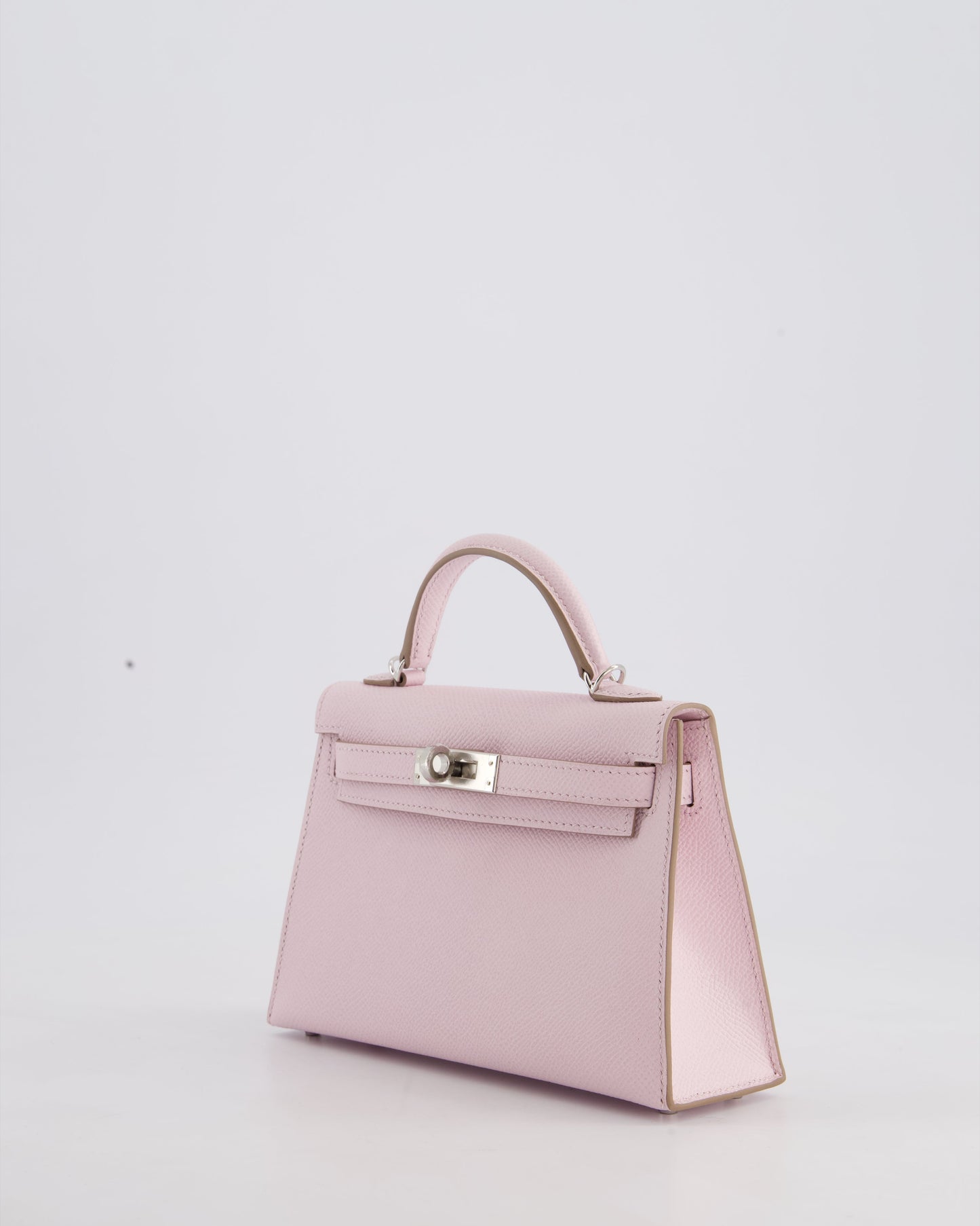 *HOT* Hermès Mini Kelly II 20cm Bag In Mauve Pale Epsom Leather with Palladium Hardware