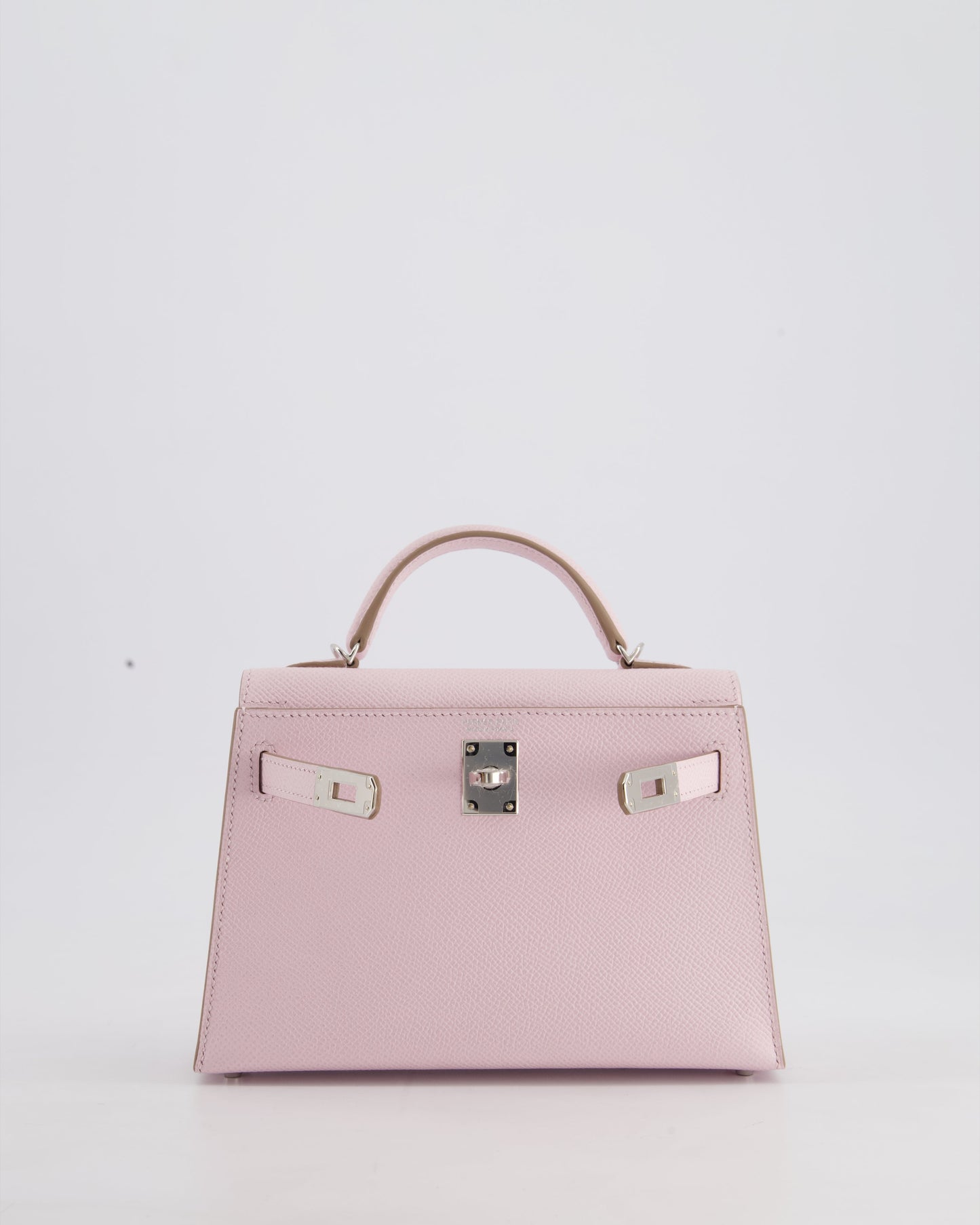 *HOT* Hermès Mini Kelly II 20cm Bag In Mauve Pale Epsom Leather with Palladium Hardware