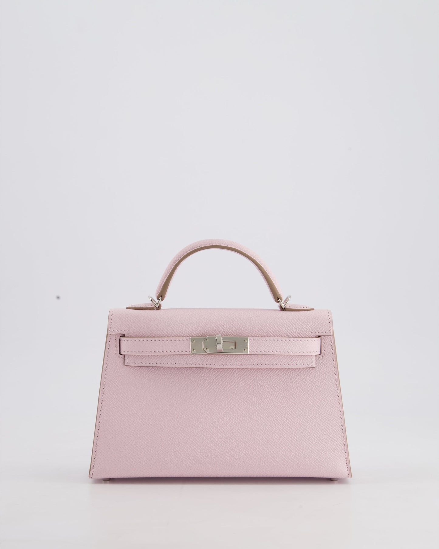 *HOT* Hermès Mini Kelly II 20cm Bag In Mauve Pale Epsom Leather with Palladium Hardware