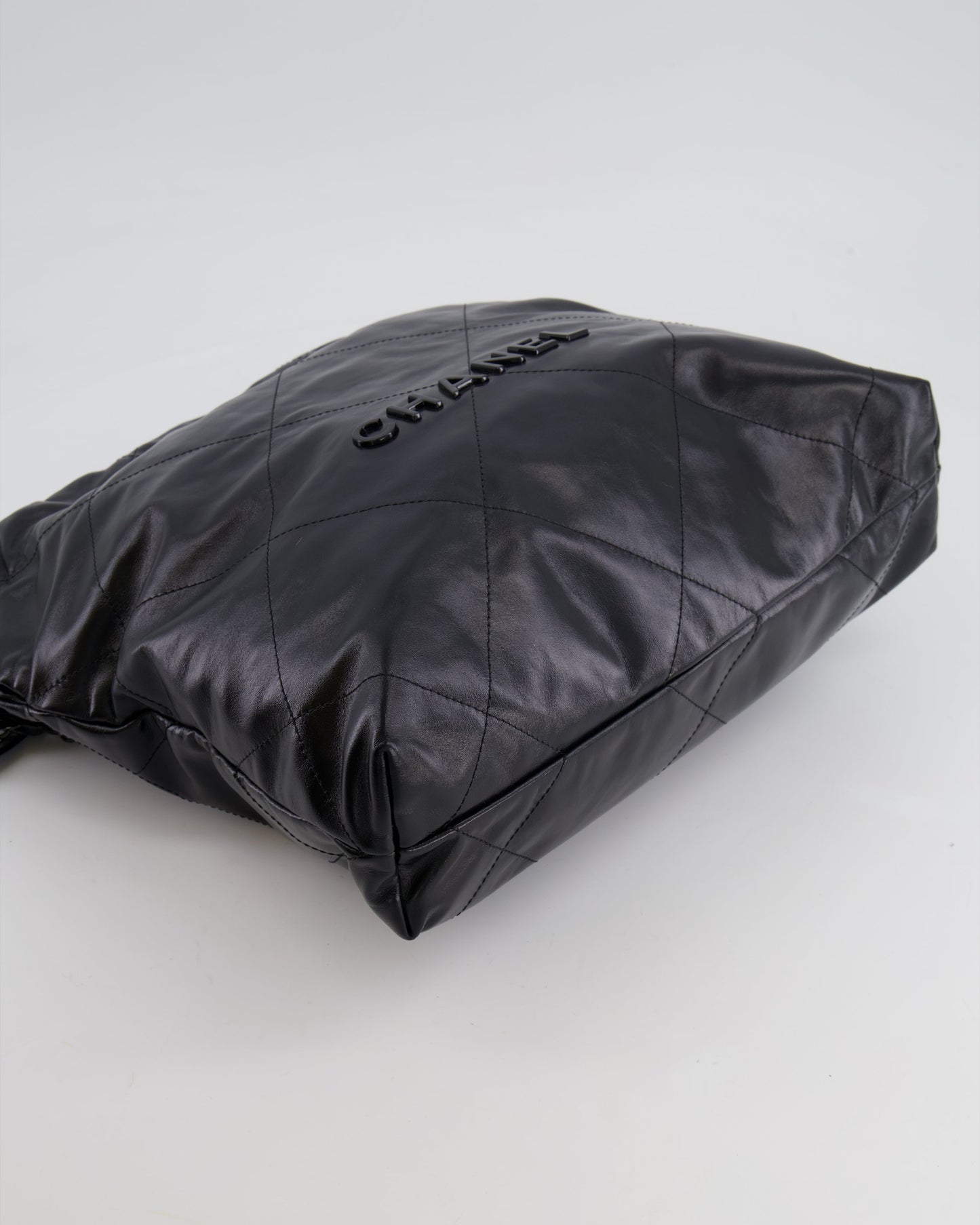 Chanel 22 Small Hobo Bag in Black Calfskin Leather with So Black Hardware