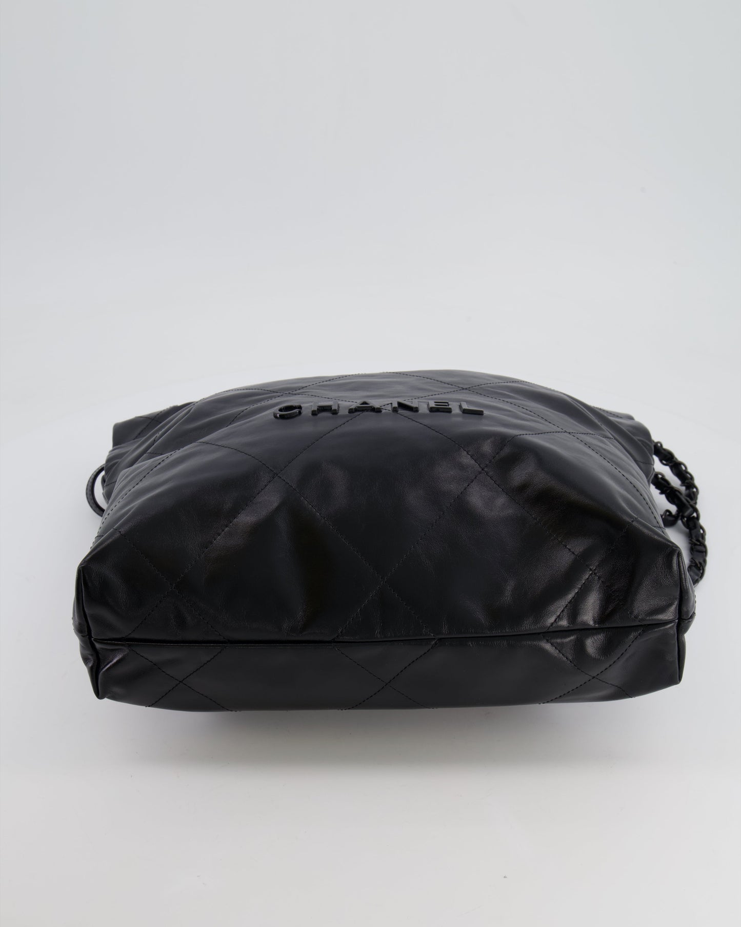 Chanel 22 Small Hobo Bag in Black Calfskin Leather with So Black Hardware