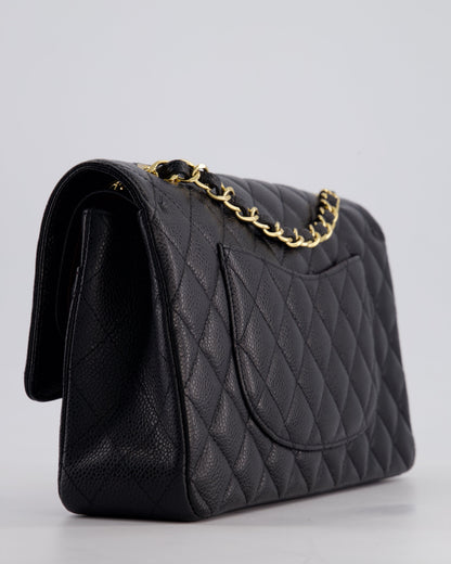 Chanel Medium Black Classic Double Flap Bag in Caviar Leather with Gold Hardware