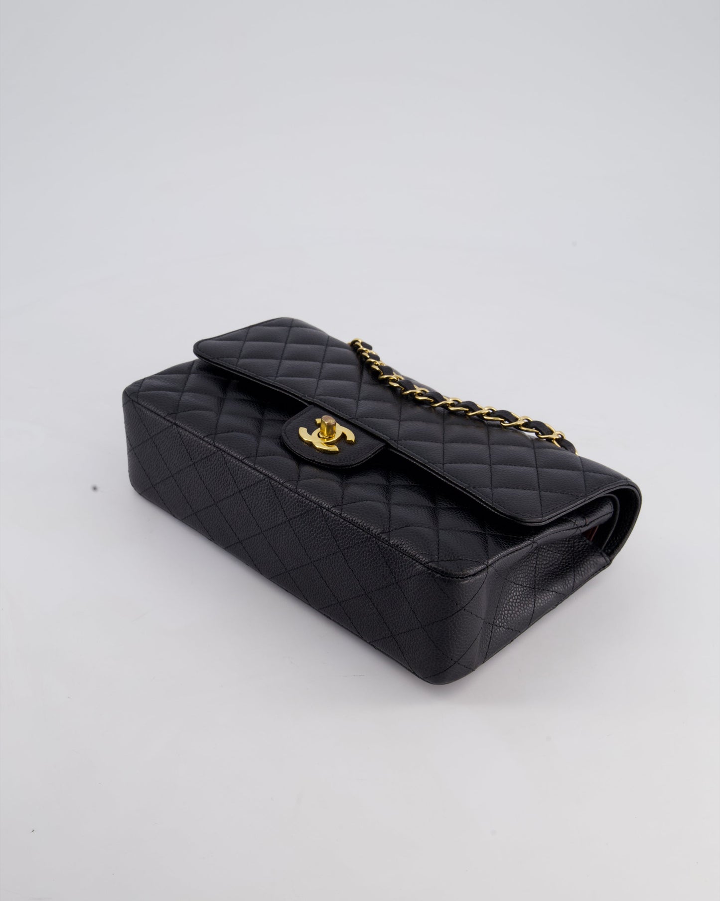 Chanel Medium Black Classic Double Flap Bag in Caviar Leather with Gold Hardware