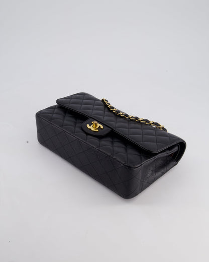 Chanel Medium Black Classic Double Flap Bag in Caviar Leather with Gold Hardware