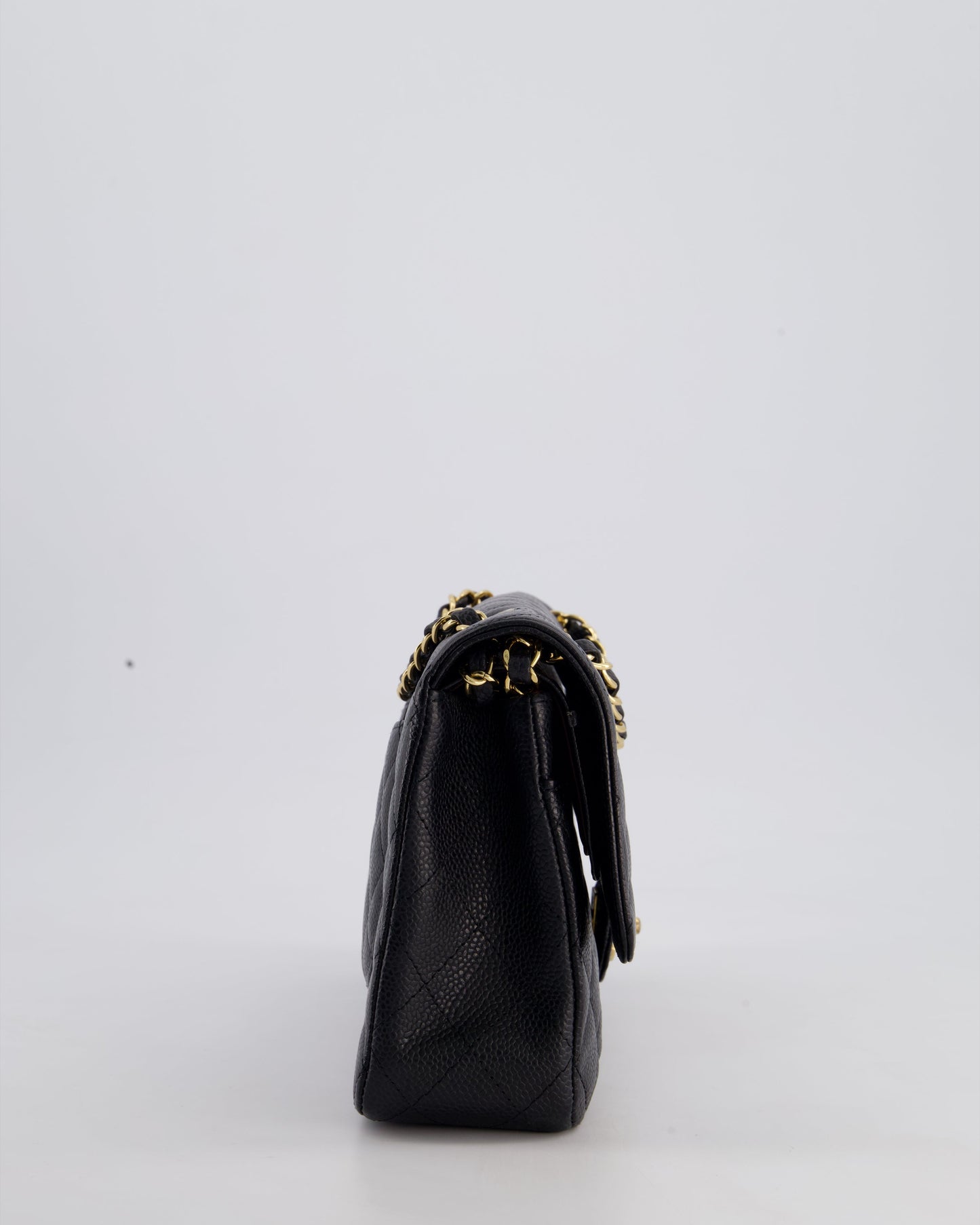 Chanel Medium Black Classic Double Flap Bag in Caviar Leather with Gold Hardware