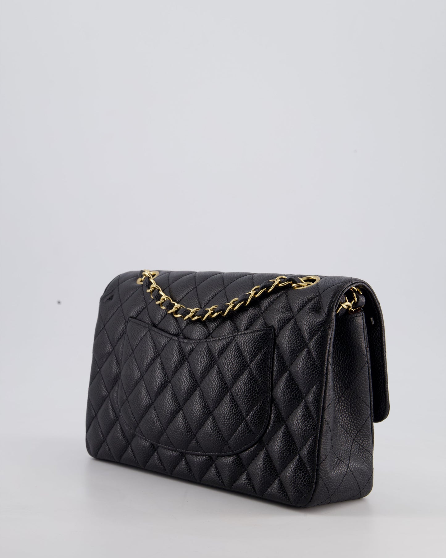 Chanel Medium Black Classic Double Flap Bag in Caviar Leather with Gold Hardware