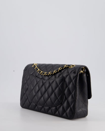 Chanel Medium Black Classic Double Flap Bag in Caviar Leather with Gold Hardware