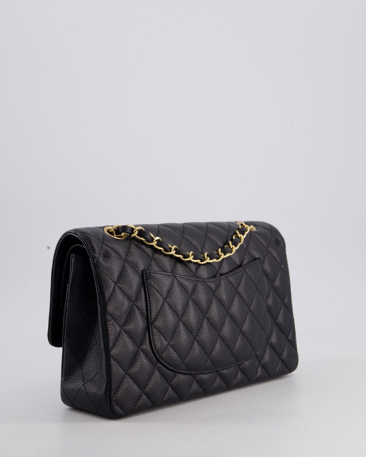 Chanel Medium Black Classic Double Flap Bag in Caviar Leather with Gold Hardware