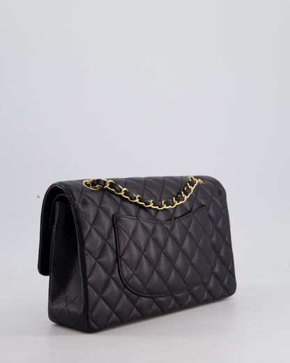 Chanel Medium Black Classic Double Flap Bag in Caviar Leather with Gold Hardware