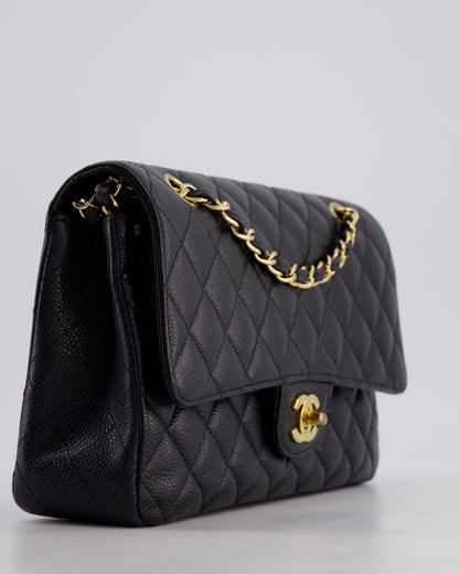 Chanel Medium Black Classic Double Flap Bag in Caviar Leather with Gold Hardware