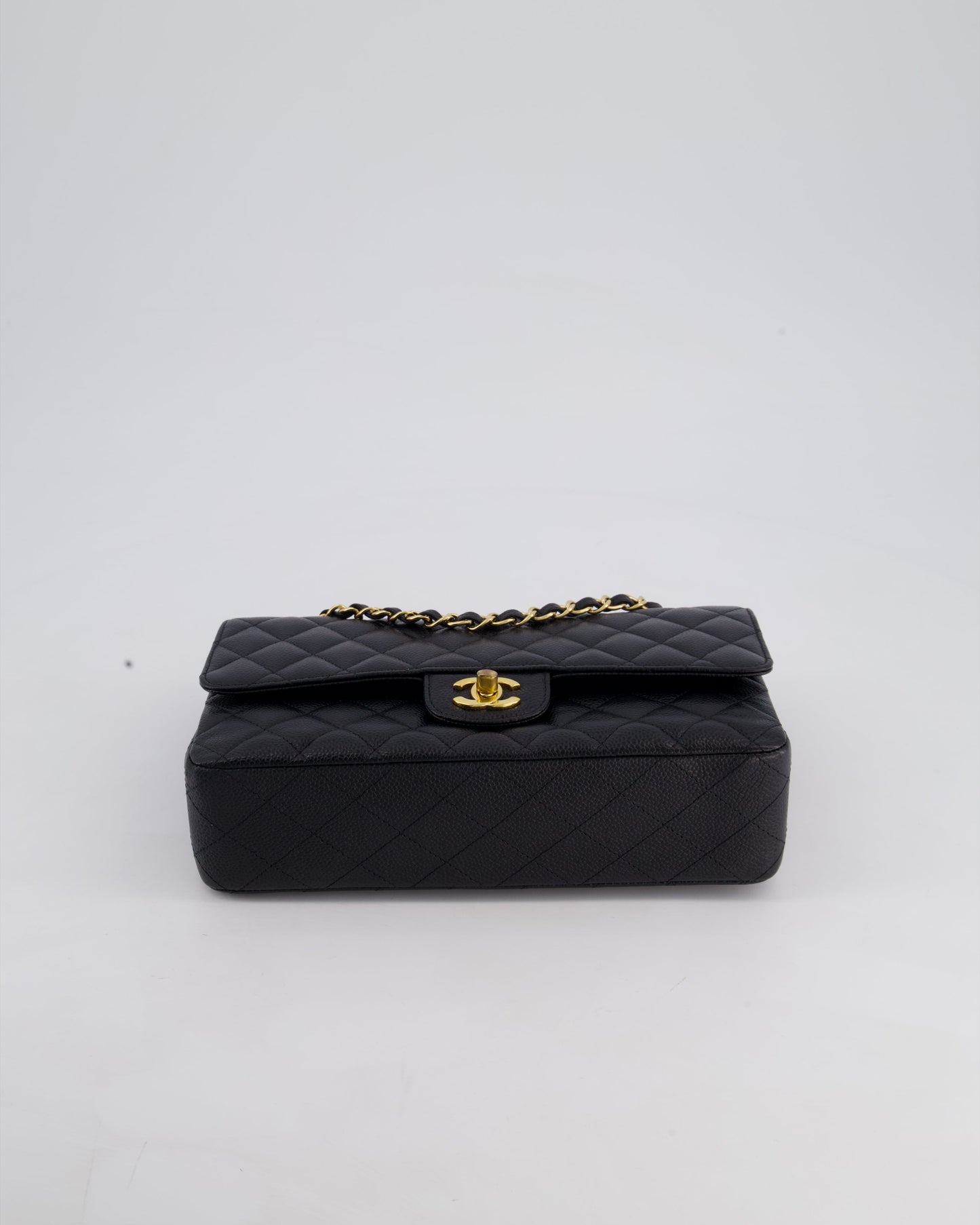 Chanel Medium Black Classic Double Flap Bag in Caviar Leather with Gold Hardware