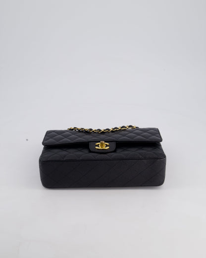 Chanel Medium Black Classic Double Flap Bag in Caviar Leather with Gold Hardware