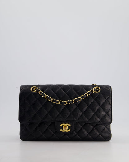 Chanel Medium Black Classic Double Flap Bag in Caviar Leather with Gold Hardware