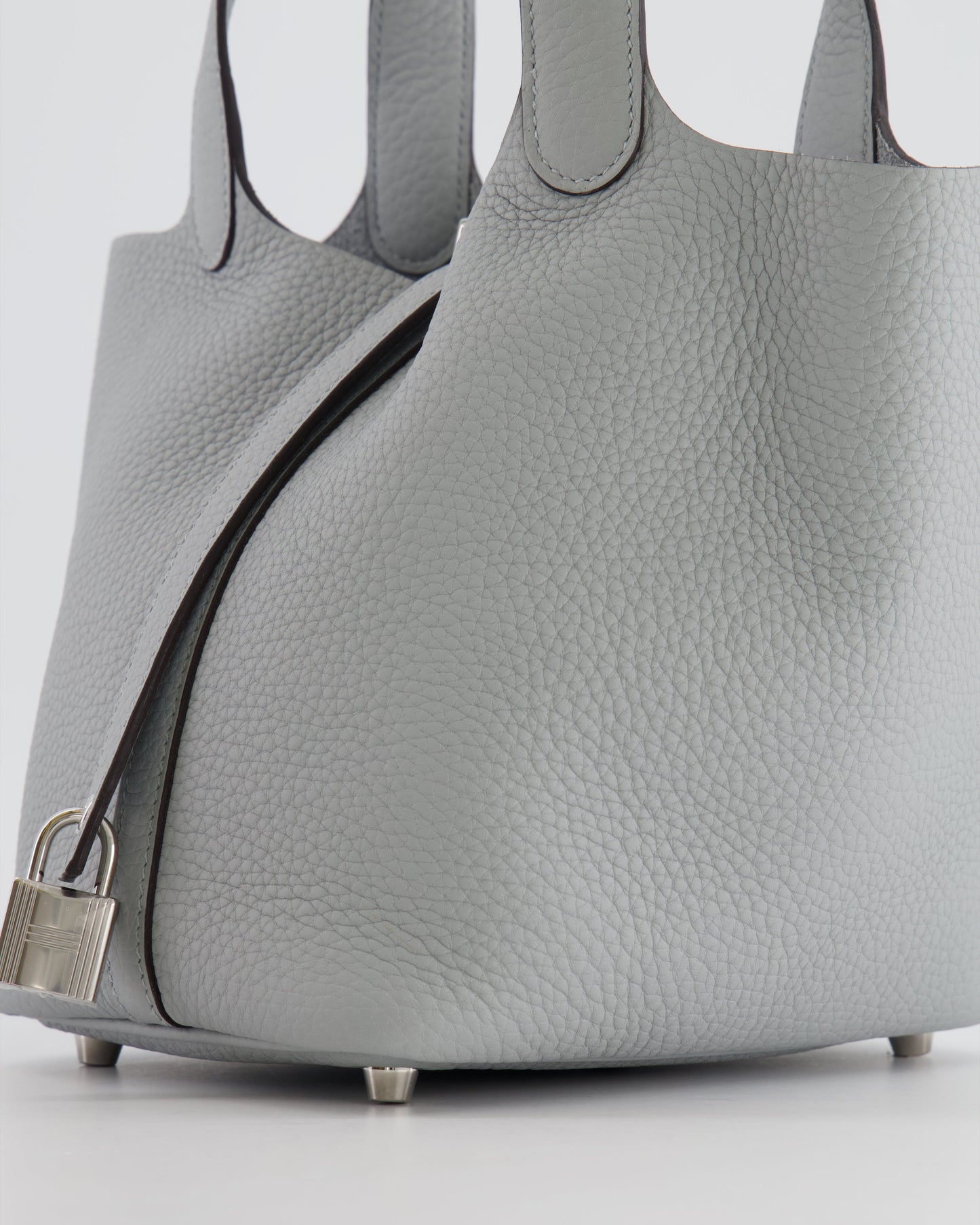 *RARE*  Hermes Picotin 18cm in Bleu Glacier Clemence Leather with Palladium Hardware