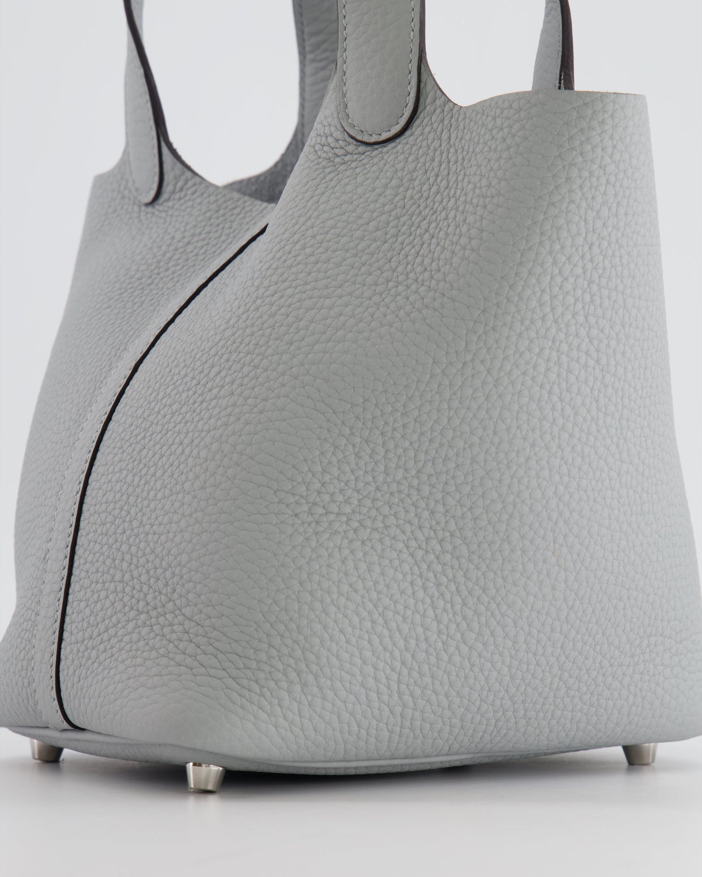 *RARE*  Hermes Picotin 18cm in Bleu Glacier Clemence Leather with Palladium Hardware