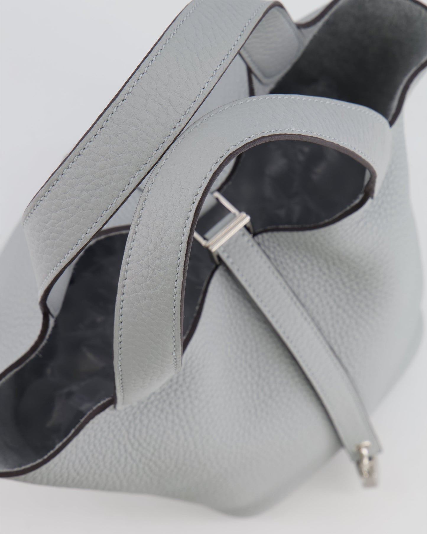 *RARE*  Hermes Picotin 18cm in Bleu Glacier Clemence Leather with Palladium Hardware