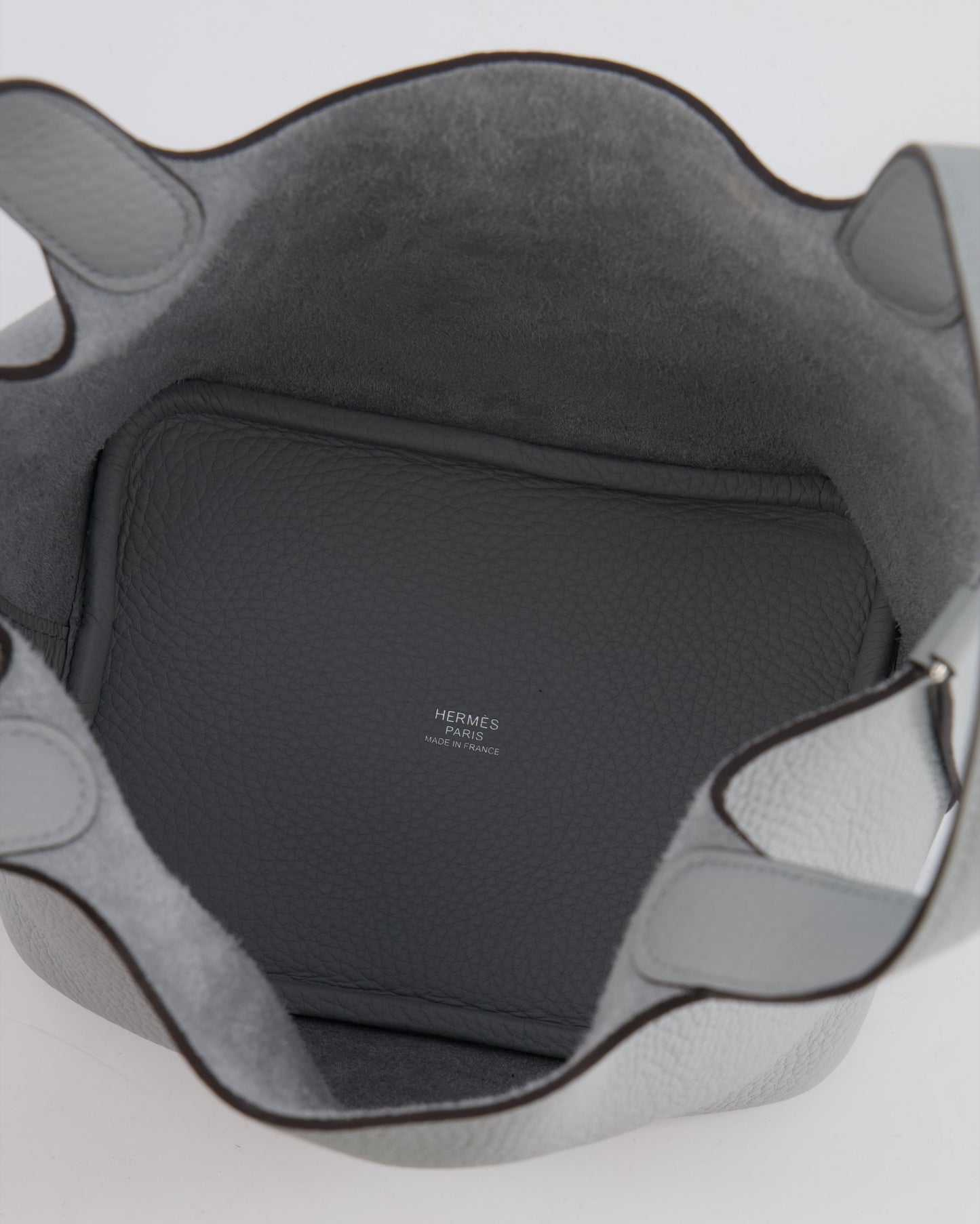 *RARE*  Hermes Picotin 18cm in Bleu Glacier Clemence Leather with Palladium Hardware