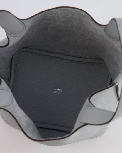 *RARE*  Hermes Picotin 18cm in Bleu Glacier Clemence Leather with Palladium Hardware