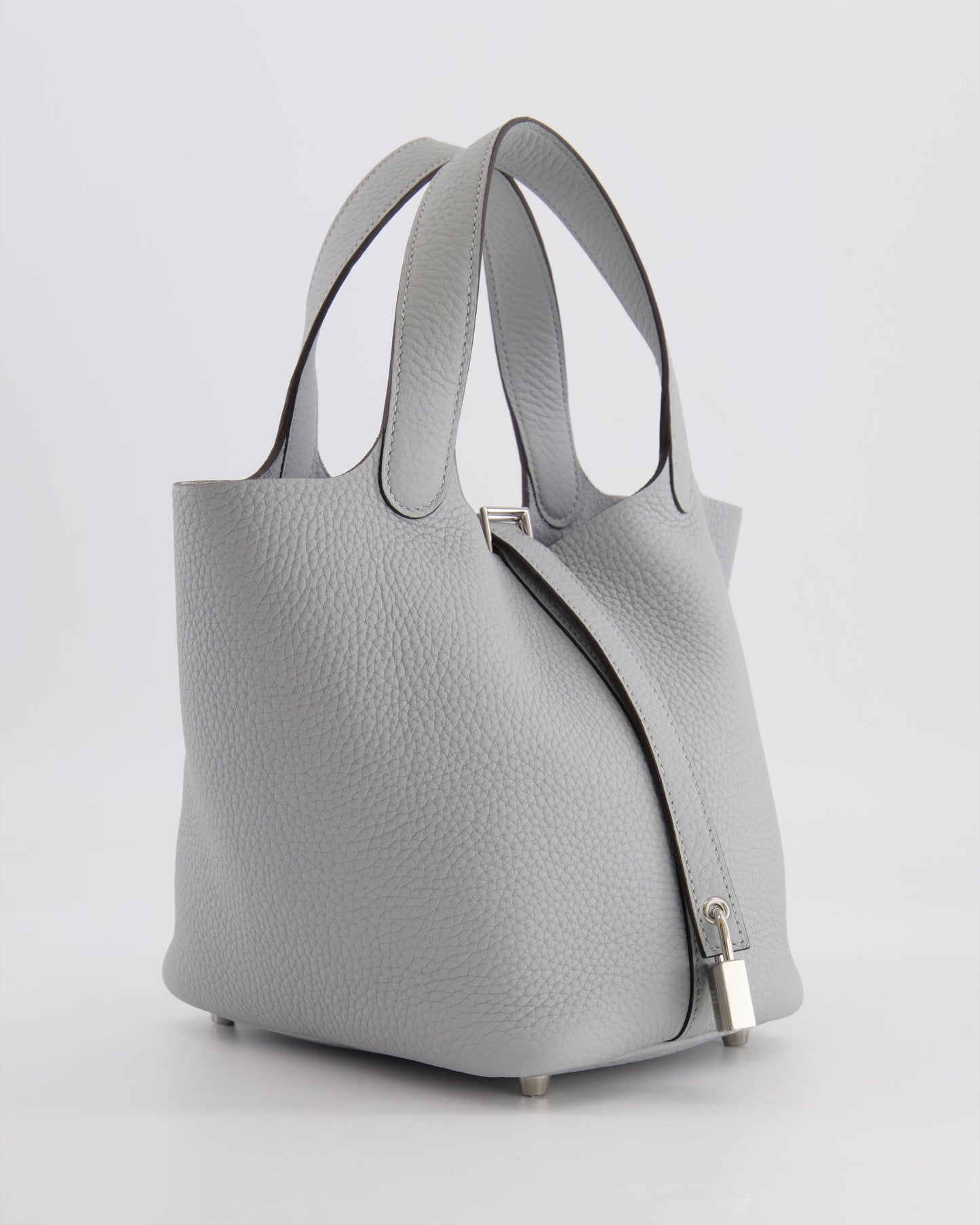 *RARE*  Hermes Picotin 18cm in Bleu Glacier Clemence Leather with Palladium Hardware