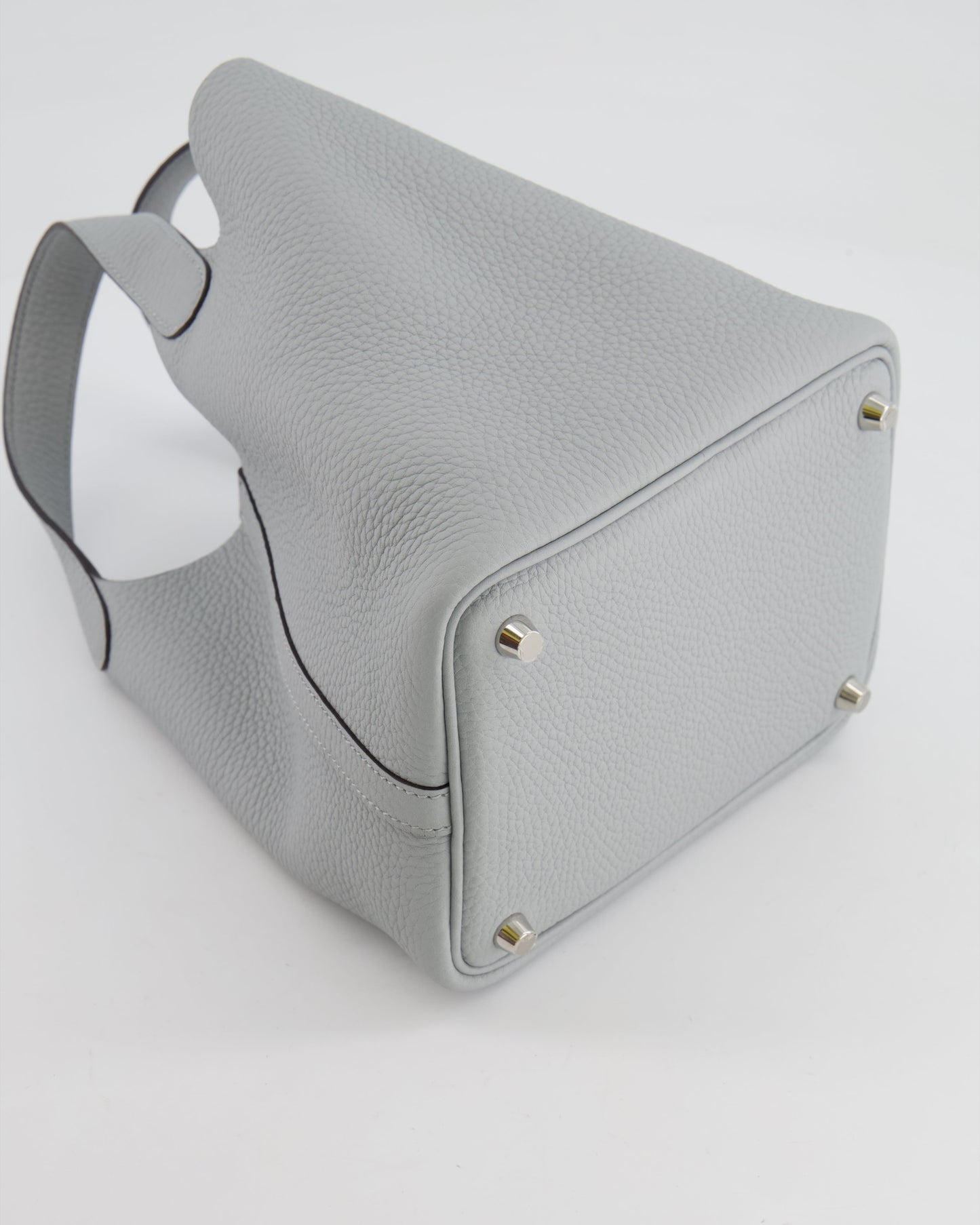 *RARE*  Hermes Picotin 18cm in Bleu Glacier Clemence Leather with Palladium Hardware