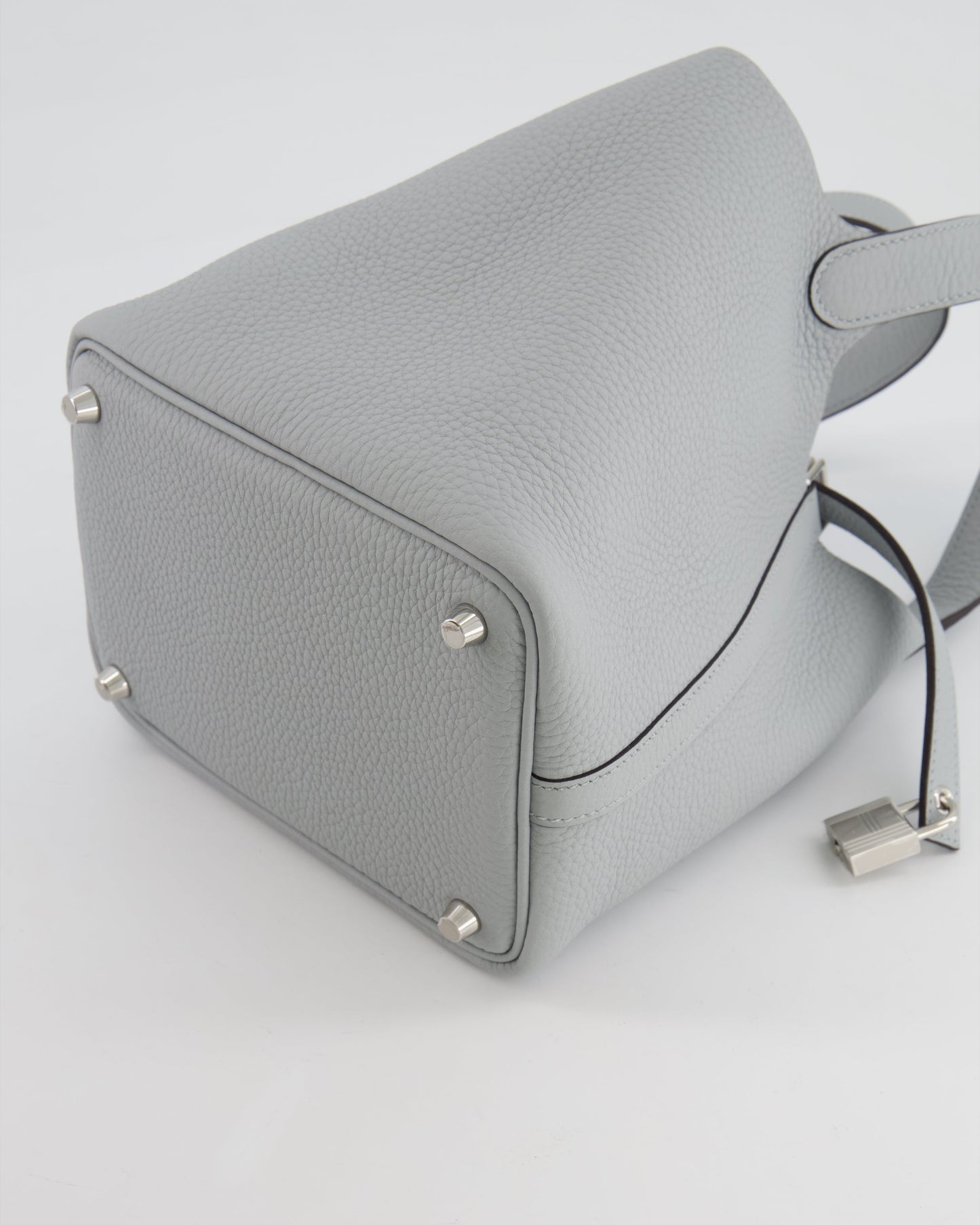 *RARE*  Hermes Picotin 18cm in Bleu Glacier Clemence Leather with Palladium Hardware