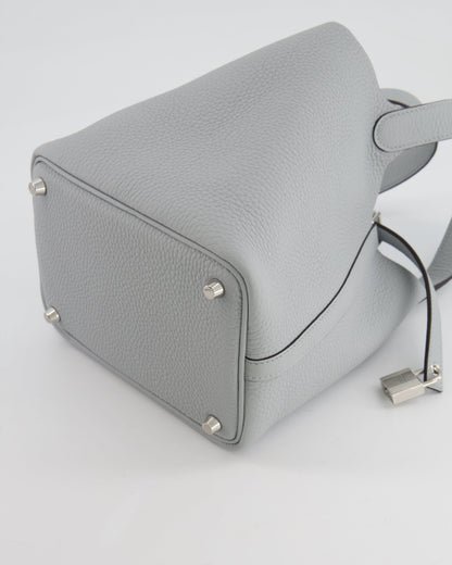 *RARE*  Hermes Picotin 18cm in Bleu Glacier Clemence Leather with Palladium Hardware
