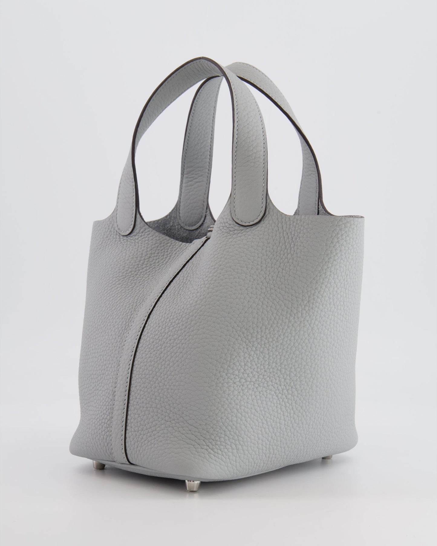 *RARE*  Hermes Picotin 18cm in Bleu Glacier Clemence Leather with Palladium Hardware