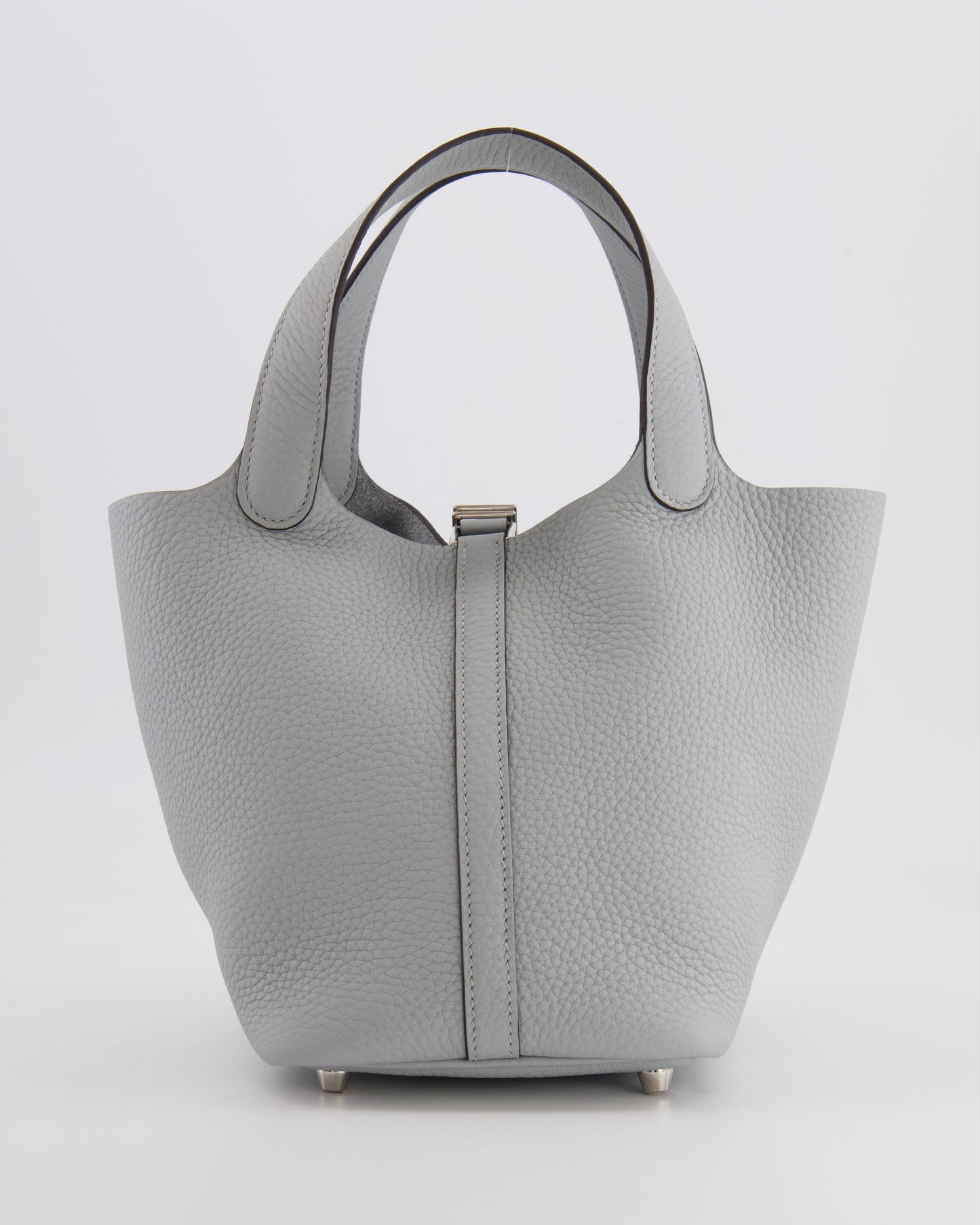 *RARE*  Hermes Picotin 18cm in Bleu Glacier Clemence Leather with Palladium Hardware