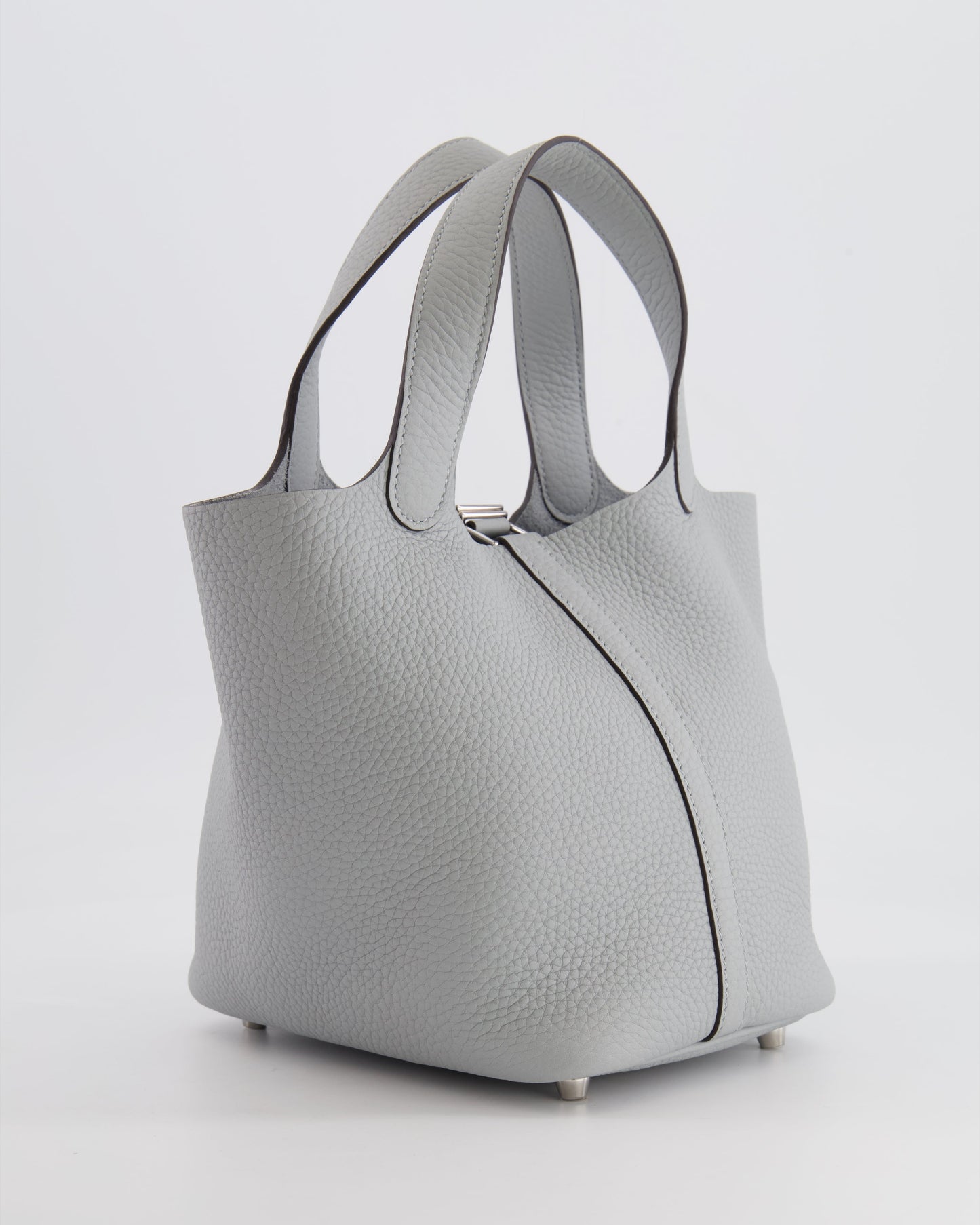 *RARE*  Hermes Picotin 18cm in Bleu Glacier Clemence Leather with Palladium Hardware