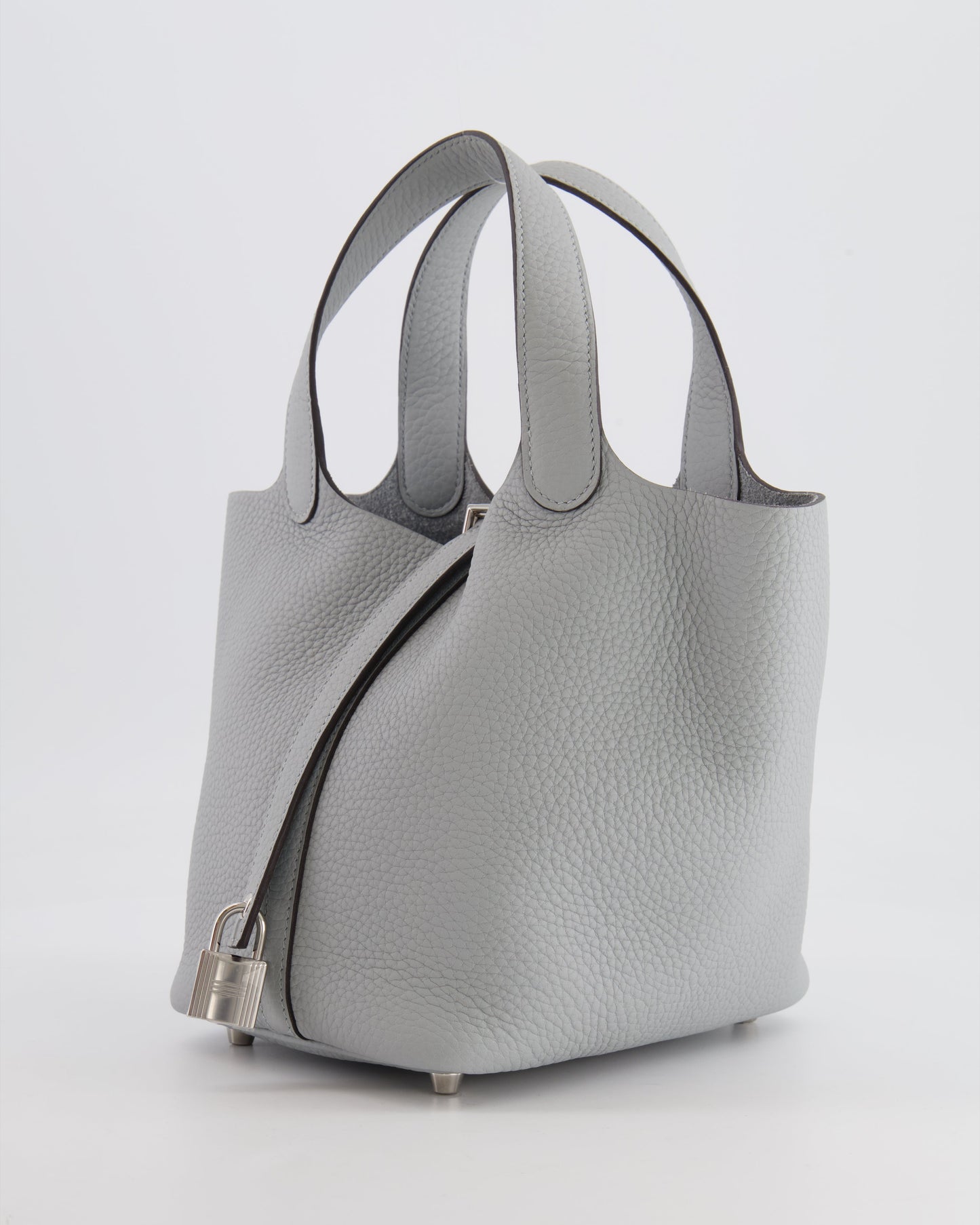 *RARE*  Hermes Picotin 18cm in Bleu Glacier Clemence Leather with Palladium Hardware