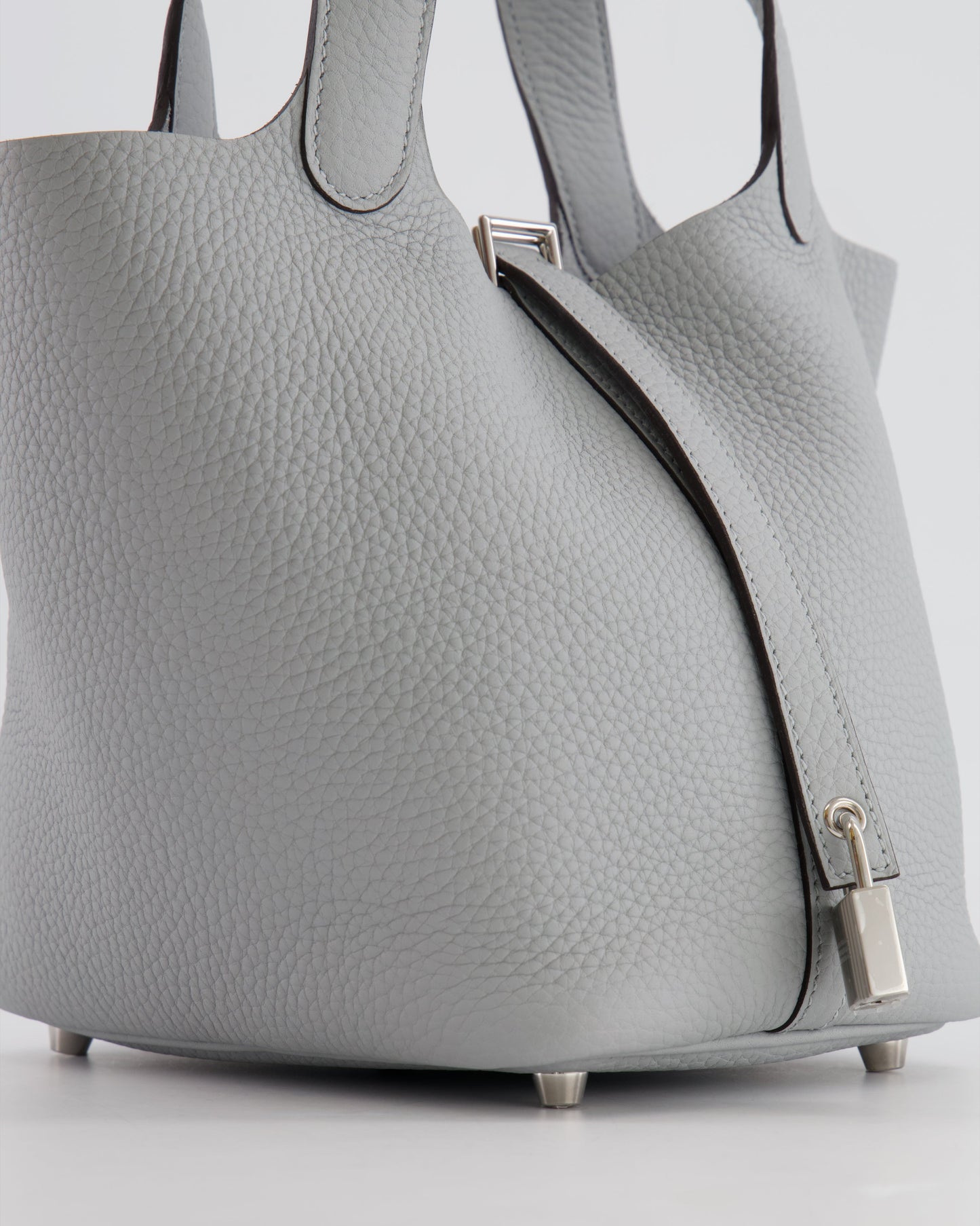 *RARE*  Hermes Picotin 18cm in Bleu Glacier Clemence Leather with Palladium Hardware