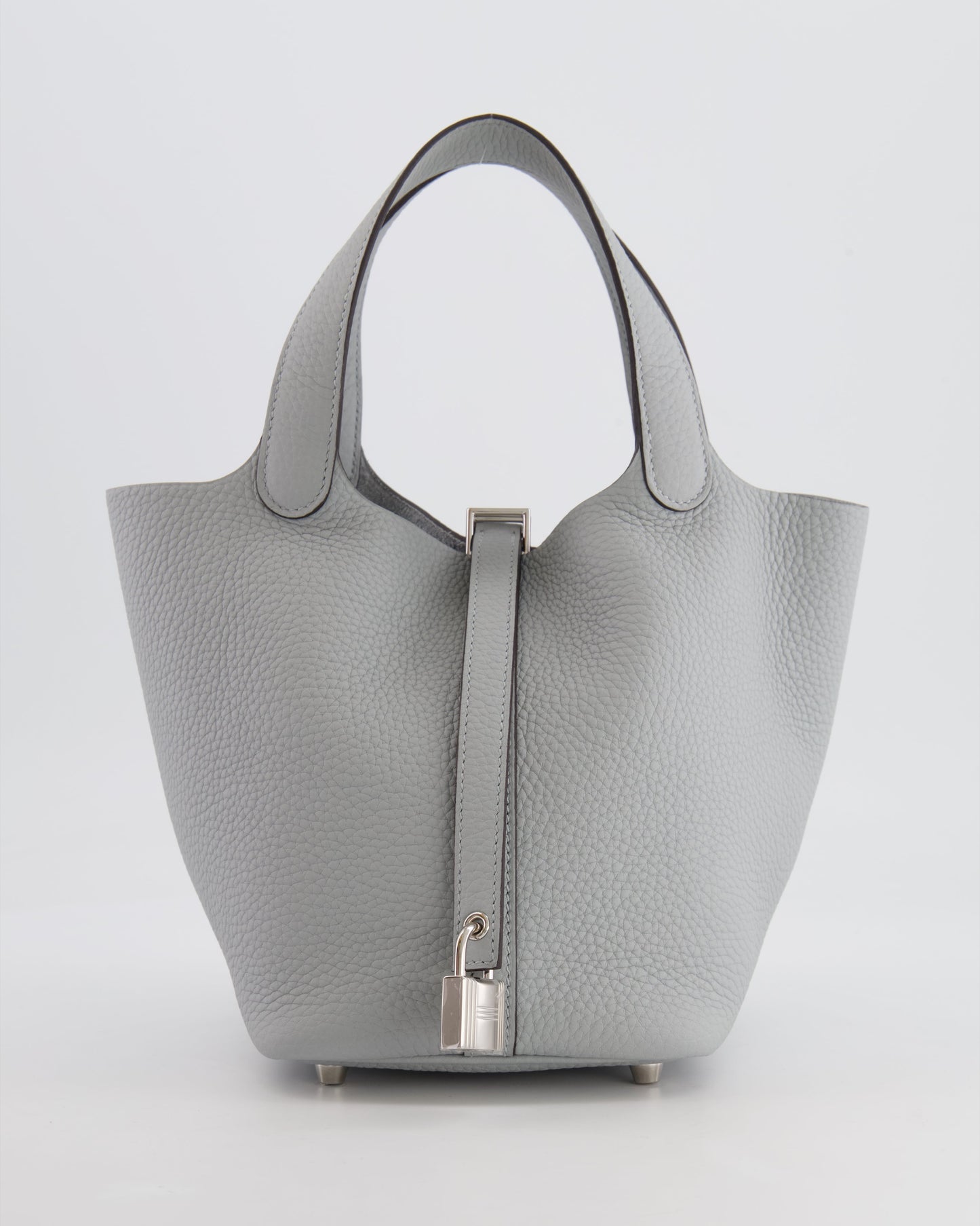 *RARE*  Hermes Picotin 18cm in Bleu Glacier Clemence Leather with Palladium Hardware