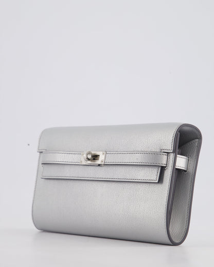 *SUPER RARE* Hermès Kelly To Go Bag in Argent Chevre Chamkila Leather with Palladium Hardware