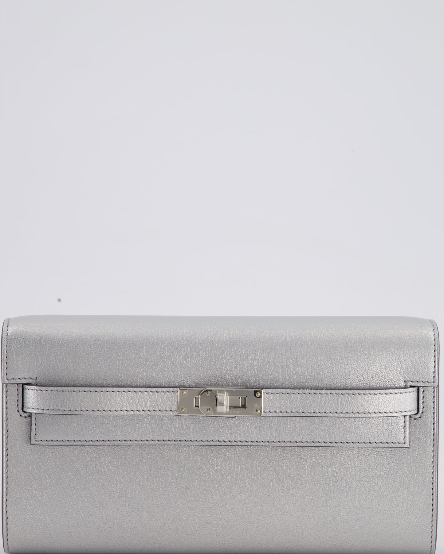 *SUPER RARE* Hermès Kelly To Go Bag in Argent Chevre Chamkila Leather with Palladium Hardware