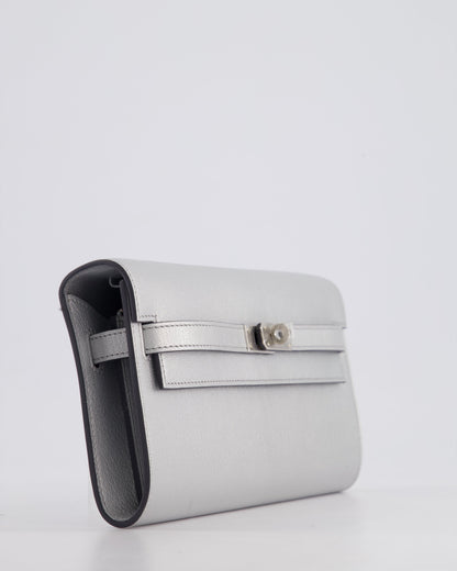 *SUPER RARE* Hermès Kelly To Go Bag in Argent Chevre Chamkila Leather with Palladium Hardware