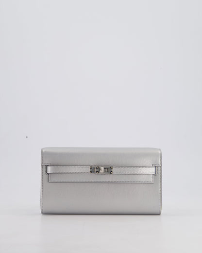 *SUPER RARE* Hermès Kelly To Go Bag in Argent Chevre Chamkila Leather with Palladium Hardware